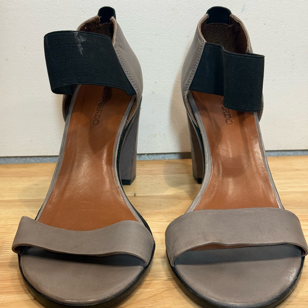 Bernardo Taupe and Black Heels